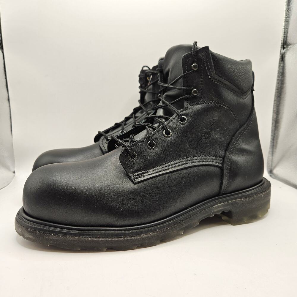 RED WING MEN'S 9 EE WIDE BLACK 3507 SUPERSOLE BOOTS STEEL TOE MADE IN USA SAFETY